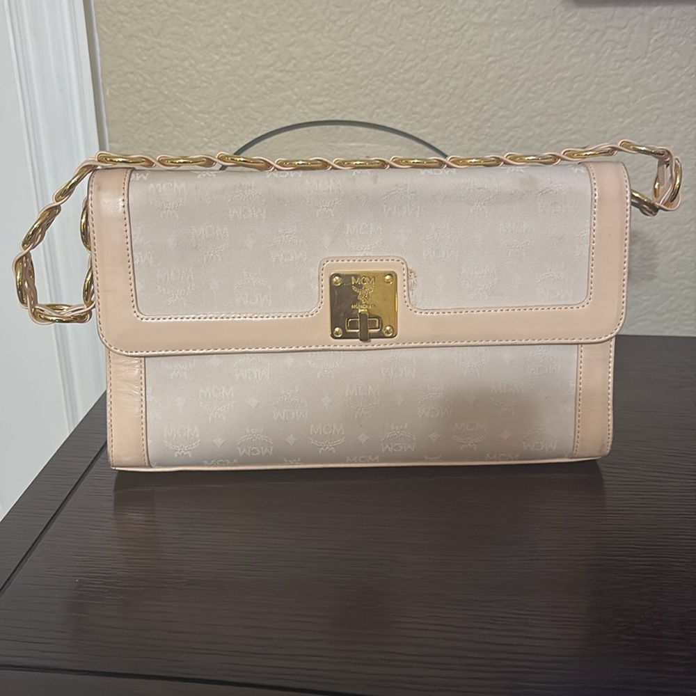 MCM Beige and Gold Women's Bag - Picture 6 of 7